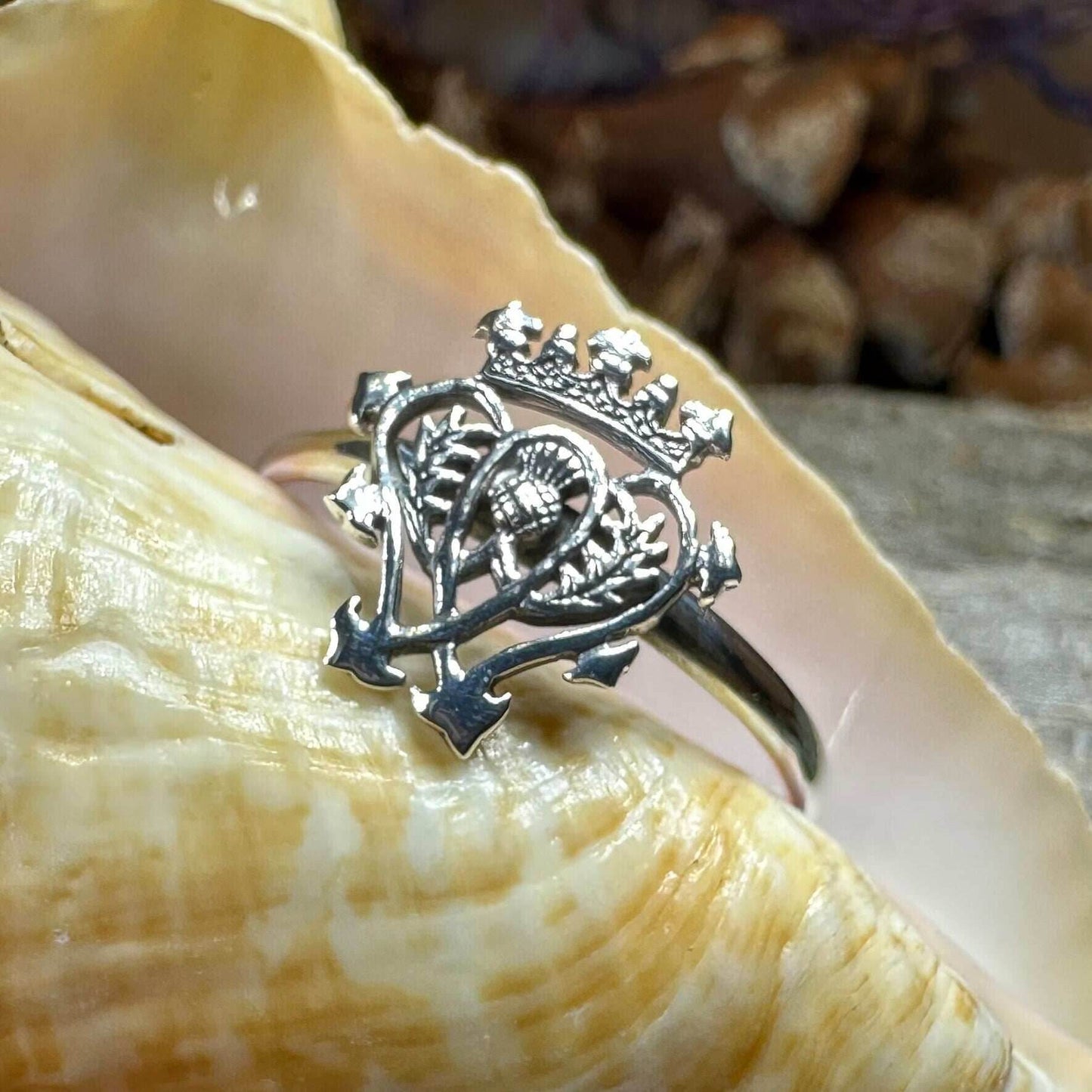 Classic Thistle Luckenbooth Ring - 6