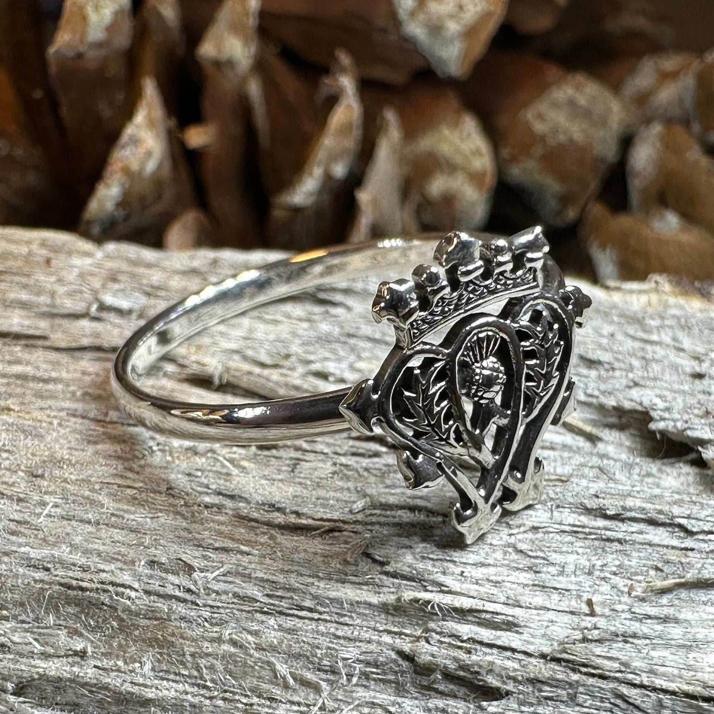 Classic Thistle Luckenbooth Ring - 6