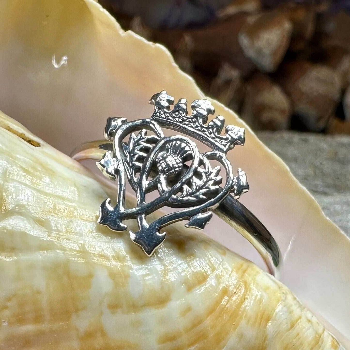 Classic Thistle Luckenbooth Ring - 6