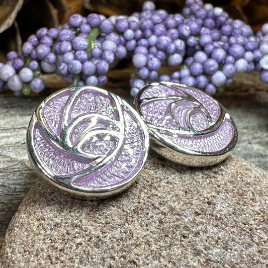 Scottish Bloom Mackintosh Rose Post Earrings - 