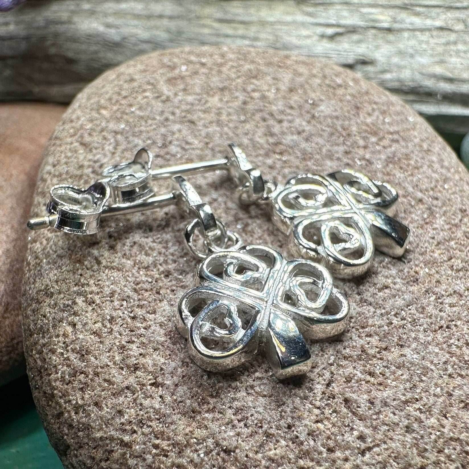 Limerick Celtic Shamrock Post Earrings - 