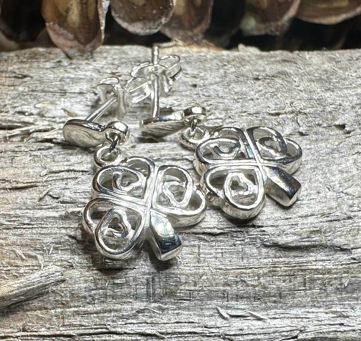 Limerick Celtic Shamrock Post Earrings - 