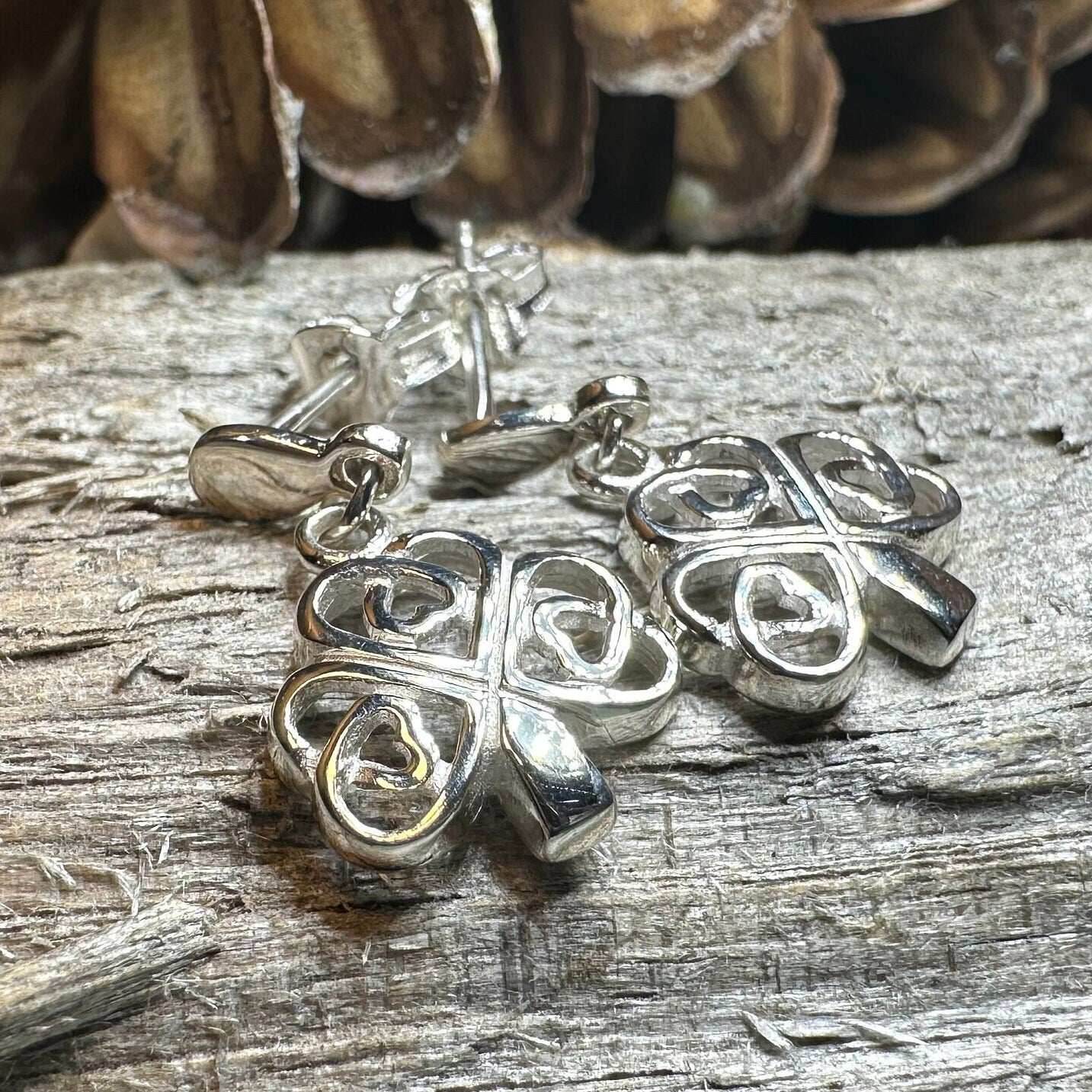 Limerick Celtic Shamrock Post Earrings - 