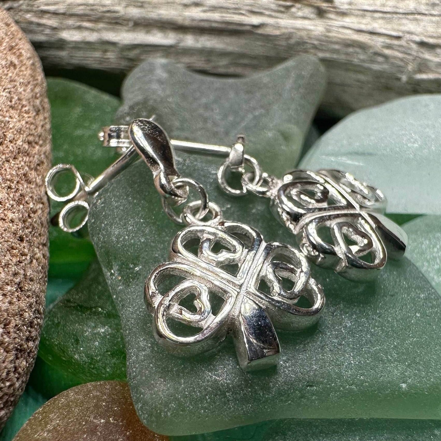 Limerick Celtic Shamrock Post Earrings - 