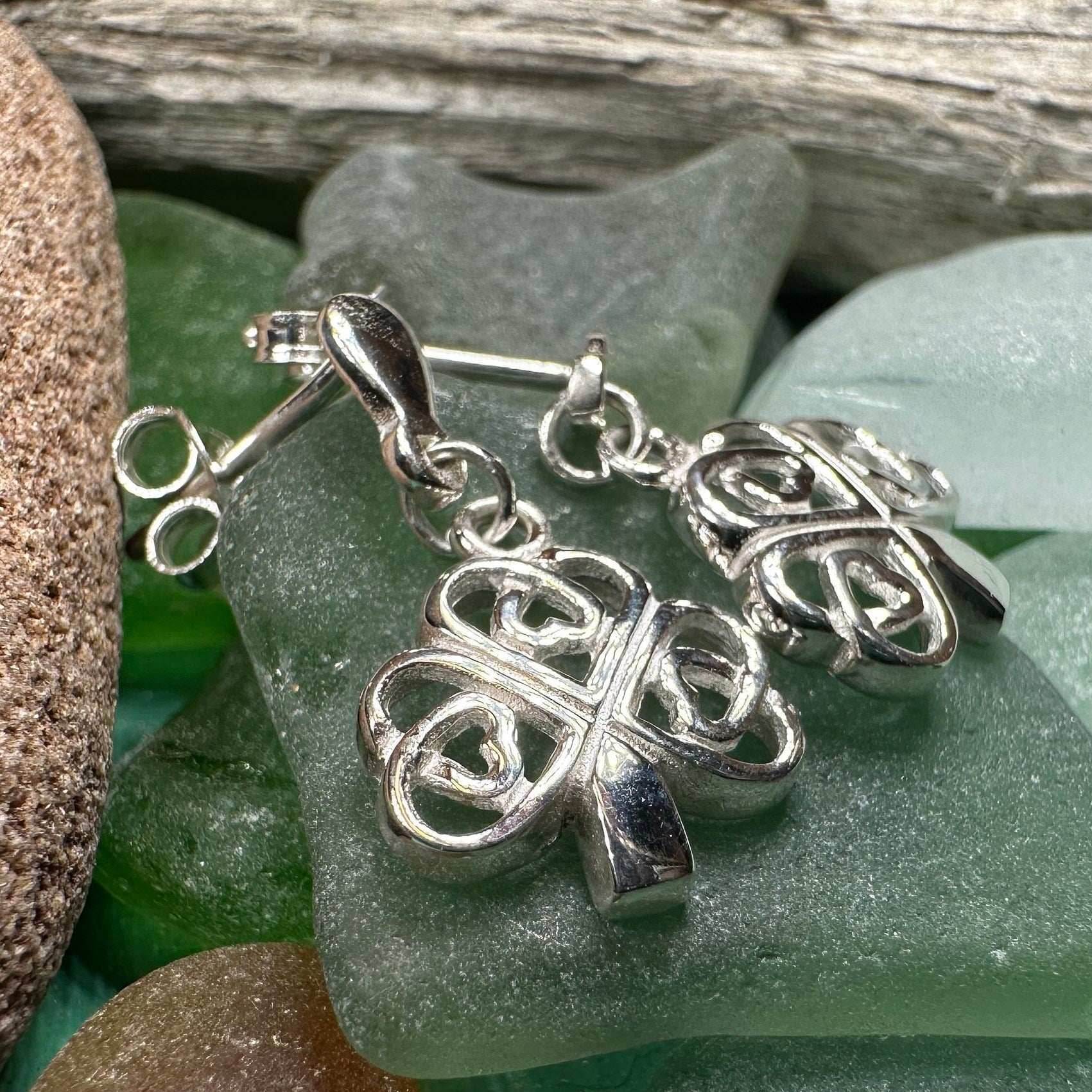 Limerick Celtic Shamrock Post Earrings - 