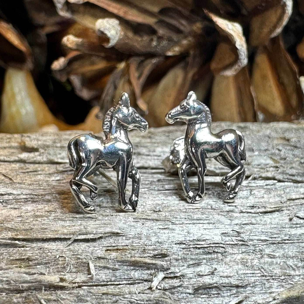 Prancing Horse Post Earrings - 