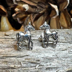 Prancing Horse Post Earrings - 