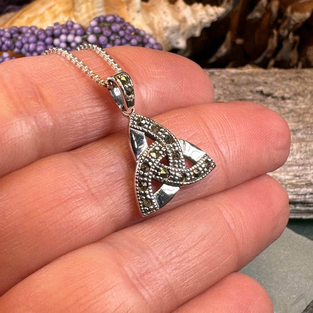 Marcasite Trinity Knot Necklace - 18
