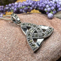 Marcasite Trinity Knot Necklace - 18