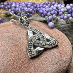 Marcasite Trinity Knot Necklace - 18