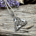 Marcasite Trinity Knot Necklace - 18