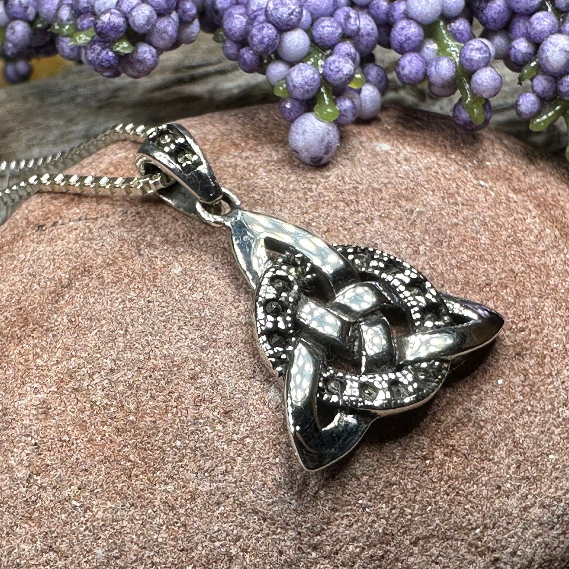 Marcasite Trinity Knot Necklace