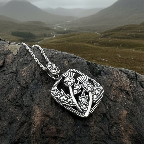 Leonora Thistle Marcasite Necklace