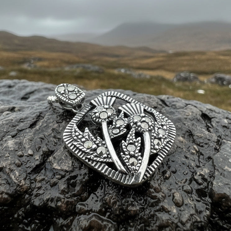 Leonora Thistle Marcasite Necklace
