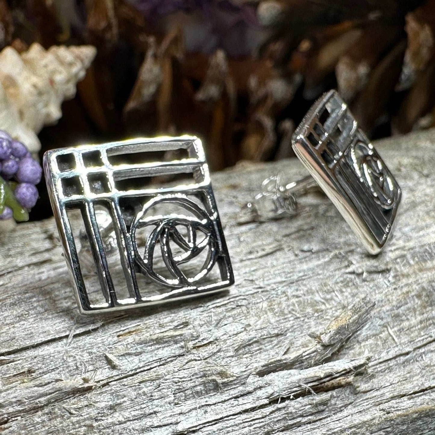 Lacee Mackintosh Rose Post Earrings - 