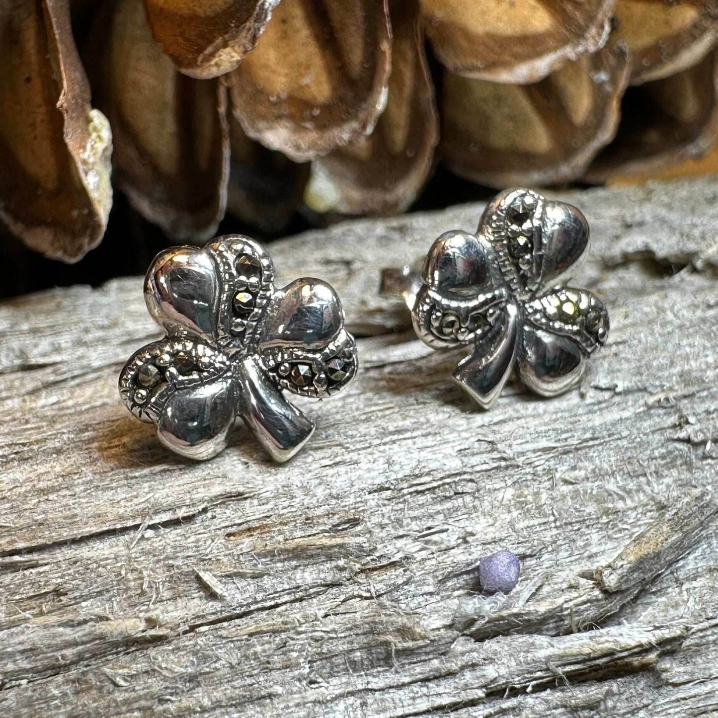 Shamrock Marcasite Earrings - 