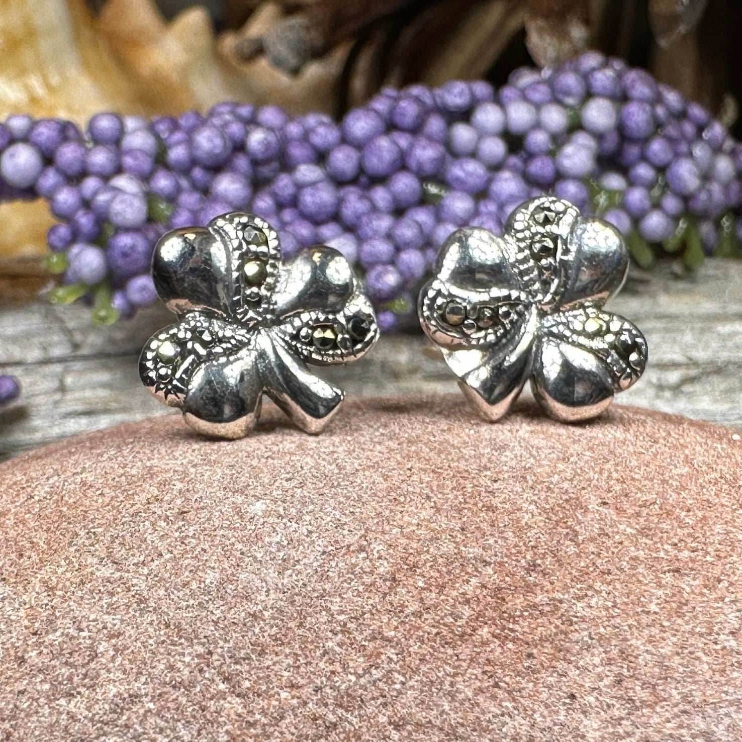 Shamrock Marcasite Earrings - 