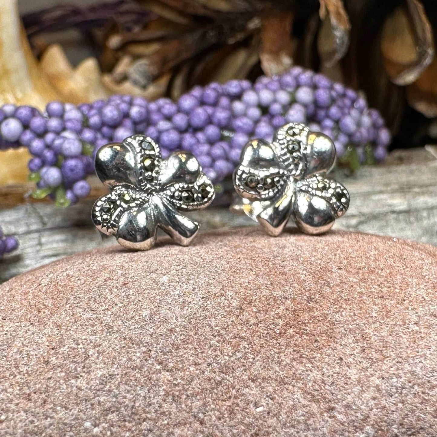 Shamrock Marcasite Earrings - 