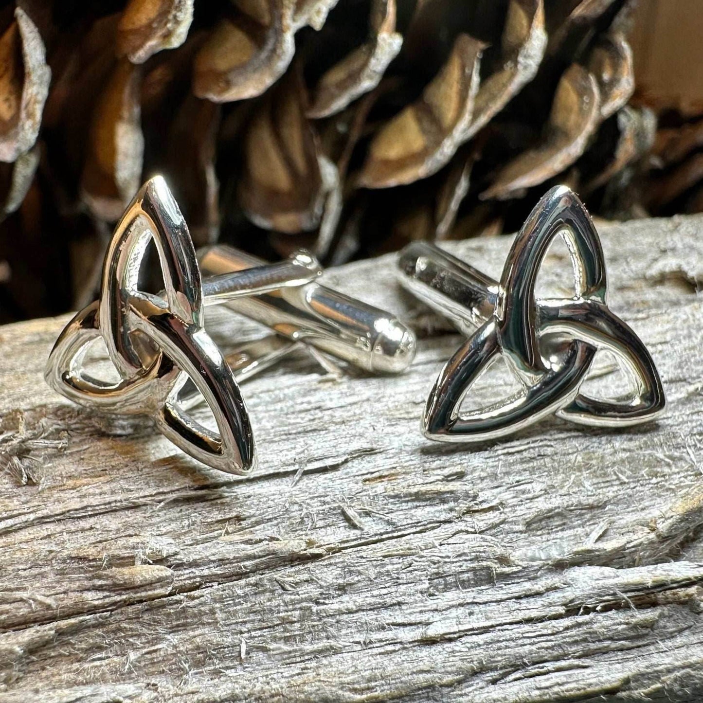 Classic Sterling Silver Trinity Knot Cuff Links - 