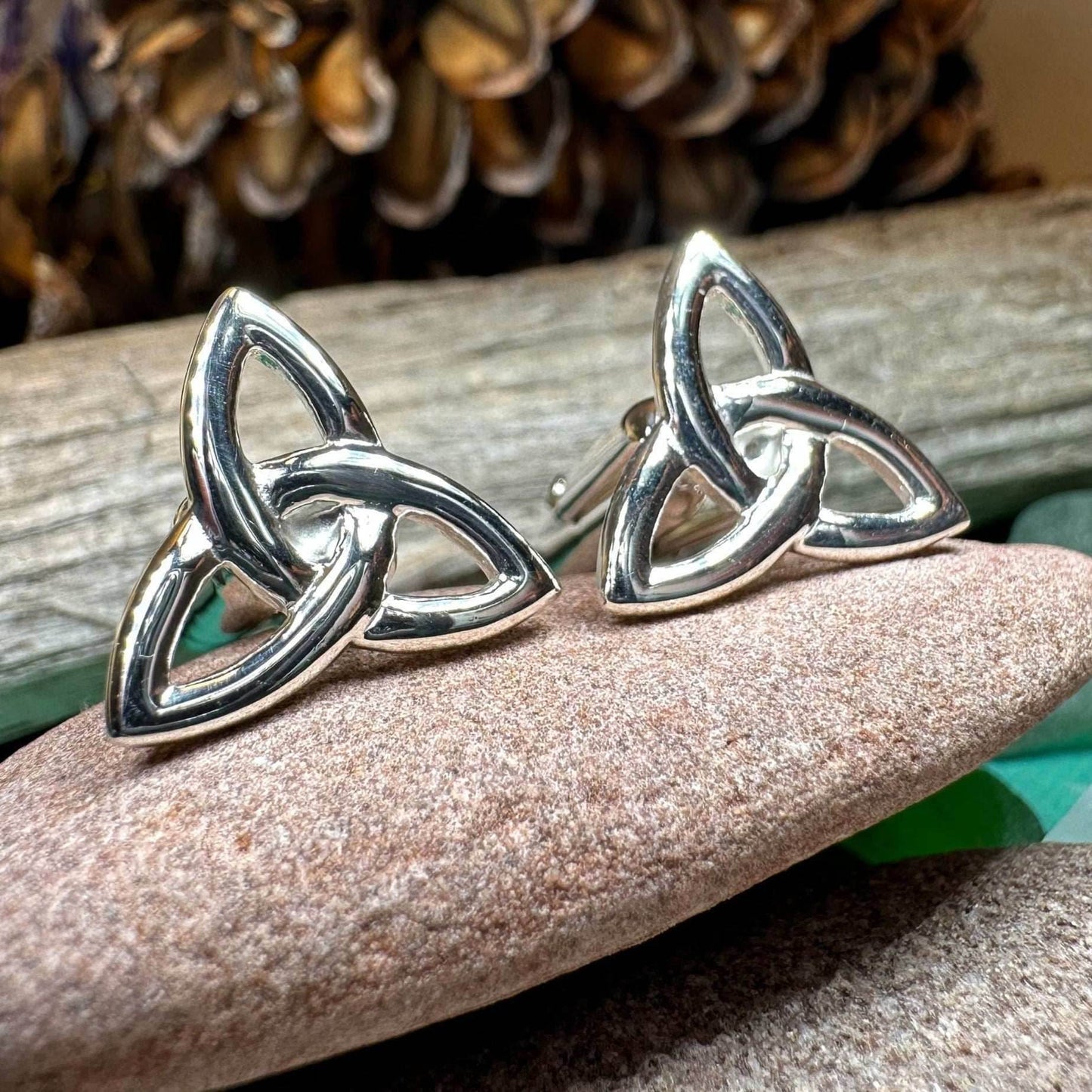 Classic Sterling Silver Trinity Knot Cuff Links - 