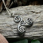 Gaeltide Triple Spiral Necklace - 18