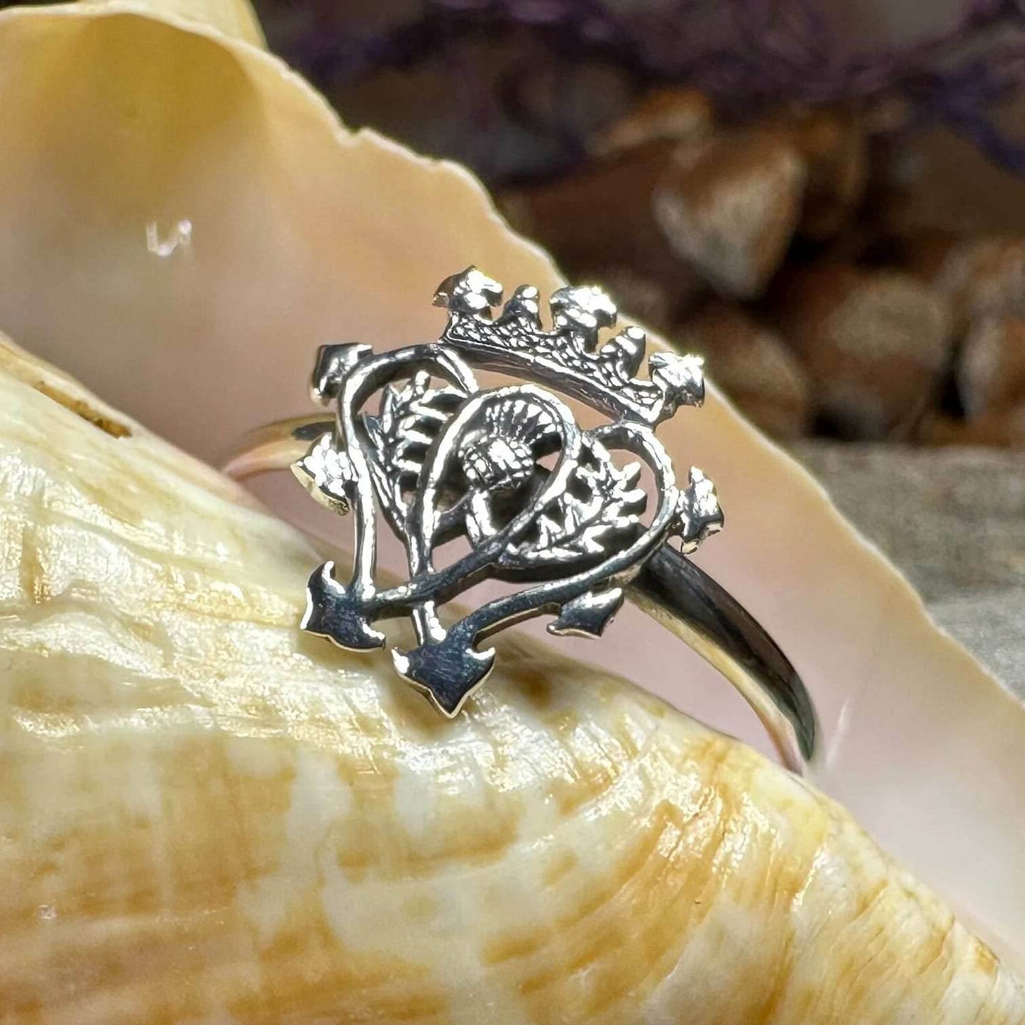 Classic Thistle Luckenbooth Ring - 6