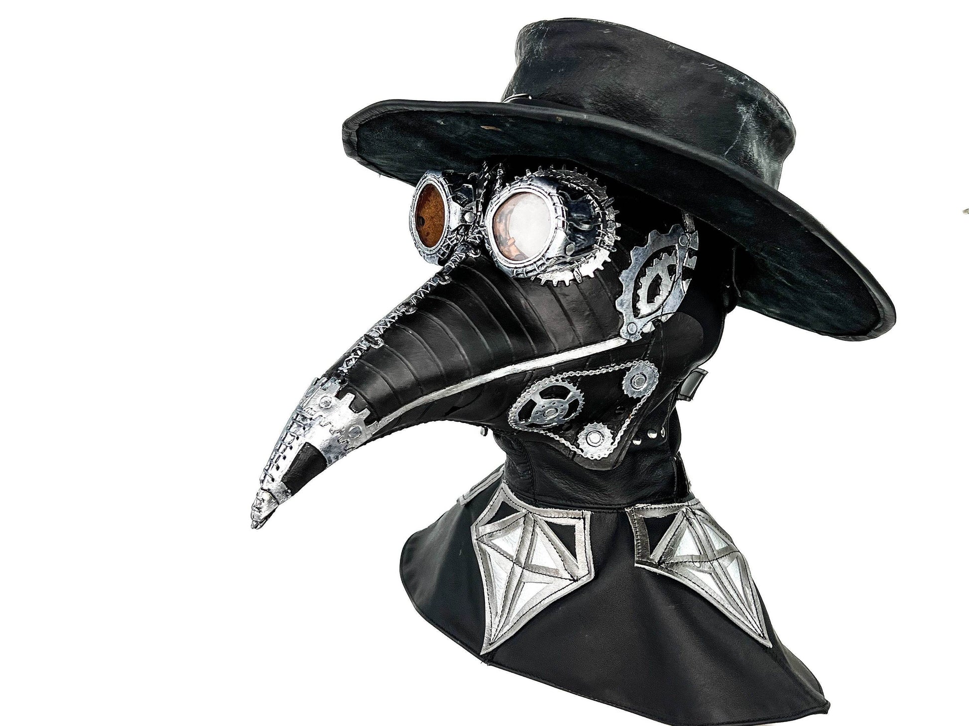 The Plague - Genuine Leather Mask - With Hat
