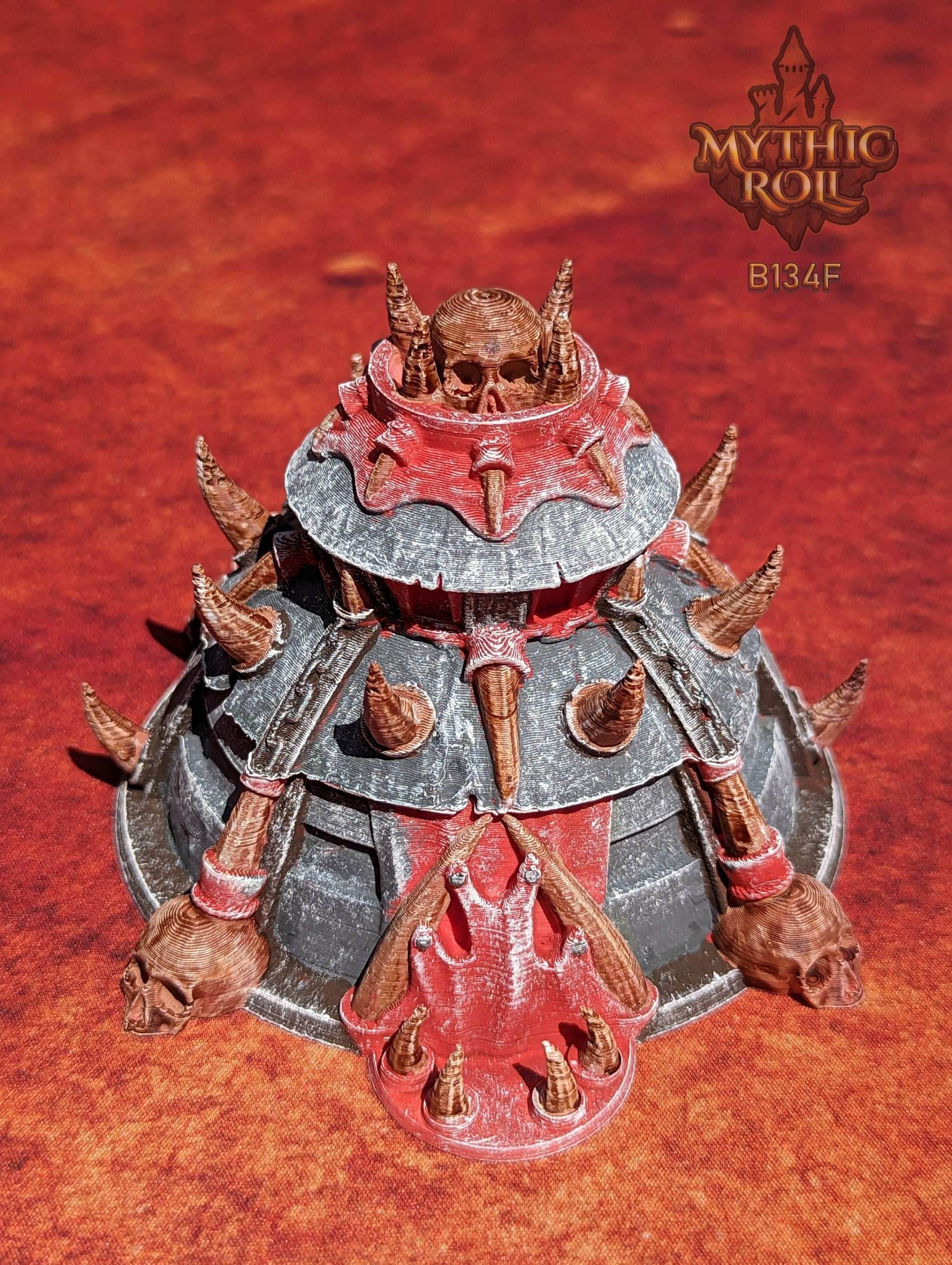 Barbarian Class 3D Printed Dice Jail | Mythic Roll by Unchained Games | DnD Player Gift | D20 Dice Vault | - Unleash the fury! - Black / Yes- Include Random Dice Set