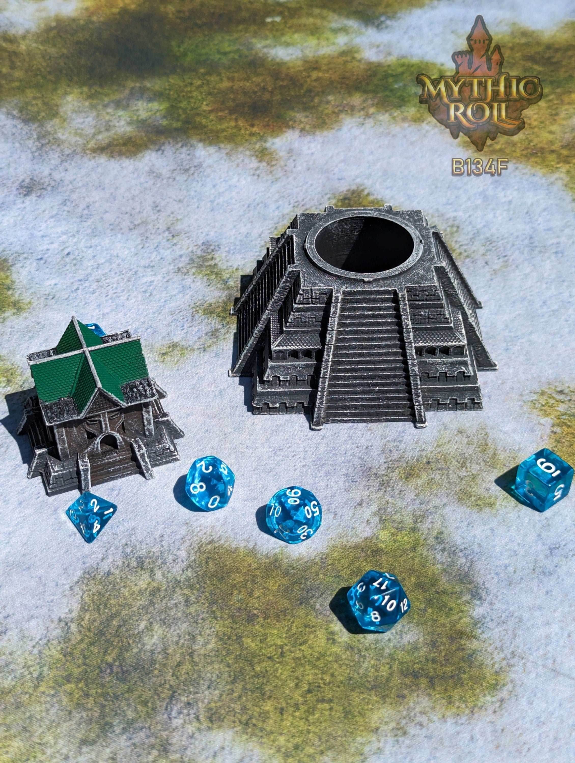 Gorr's Howl 3D Printed Dice Jail | RPG Dice Vault | D20 Storage Box | Dice Bag - Player Gift - Mythic Roll Collection by Unchained Games. - Black / Yes- Include Random Dice Set