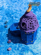 Lantern 3D Printed Dice Tower - Fate's End Furhaven Collection - Illuminate Your Destiny! - Black / Yes- Include Random Dice Set