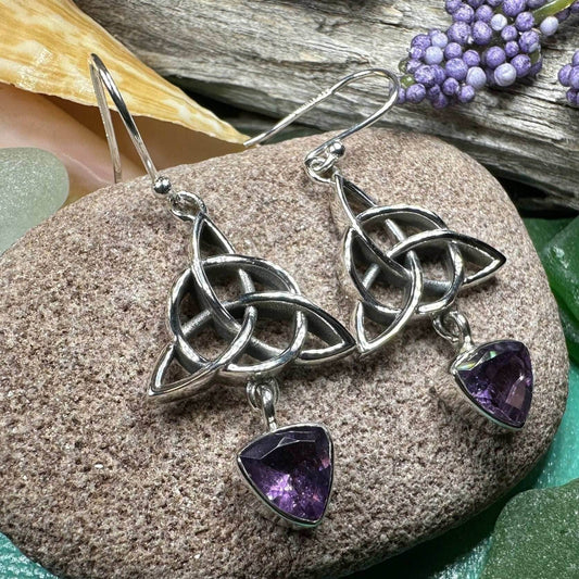 Torrina Trinity Knot Earrings - Amethyst