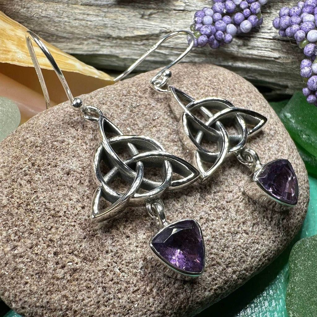 Torrina Trinity Knot Earrings - Amethyst
