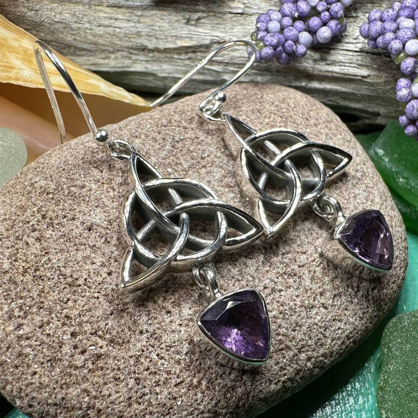 Torrina Trinity Knot Earrings - Amethyst