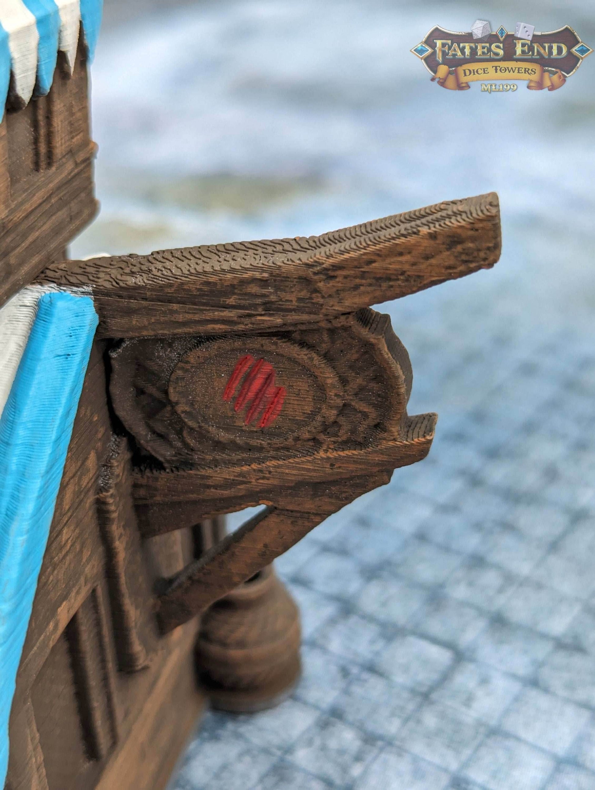 Catfolk-Tabaxi 3D Printed Dice Tower - Fate's End Collection - Pounce on Destiny with Feline Grace and Mystery. - Black / Yes- Include Random Dice Set