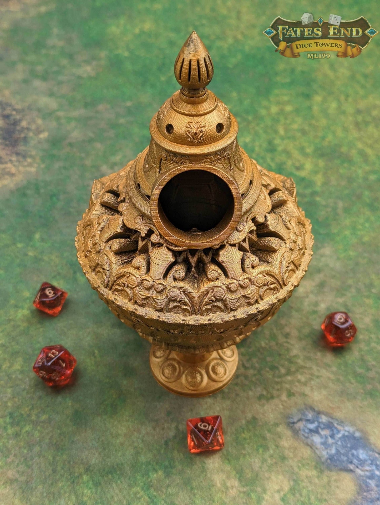 Cleric Owl Dice Tower by Furhaven - Fate's End Collection - Channel Wisdom and Mystique with Every Divine Toss. - Black / Yes- Include Random Dice Set
