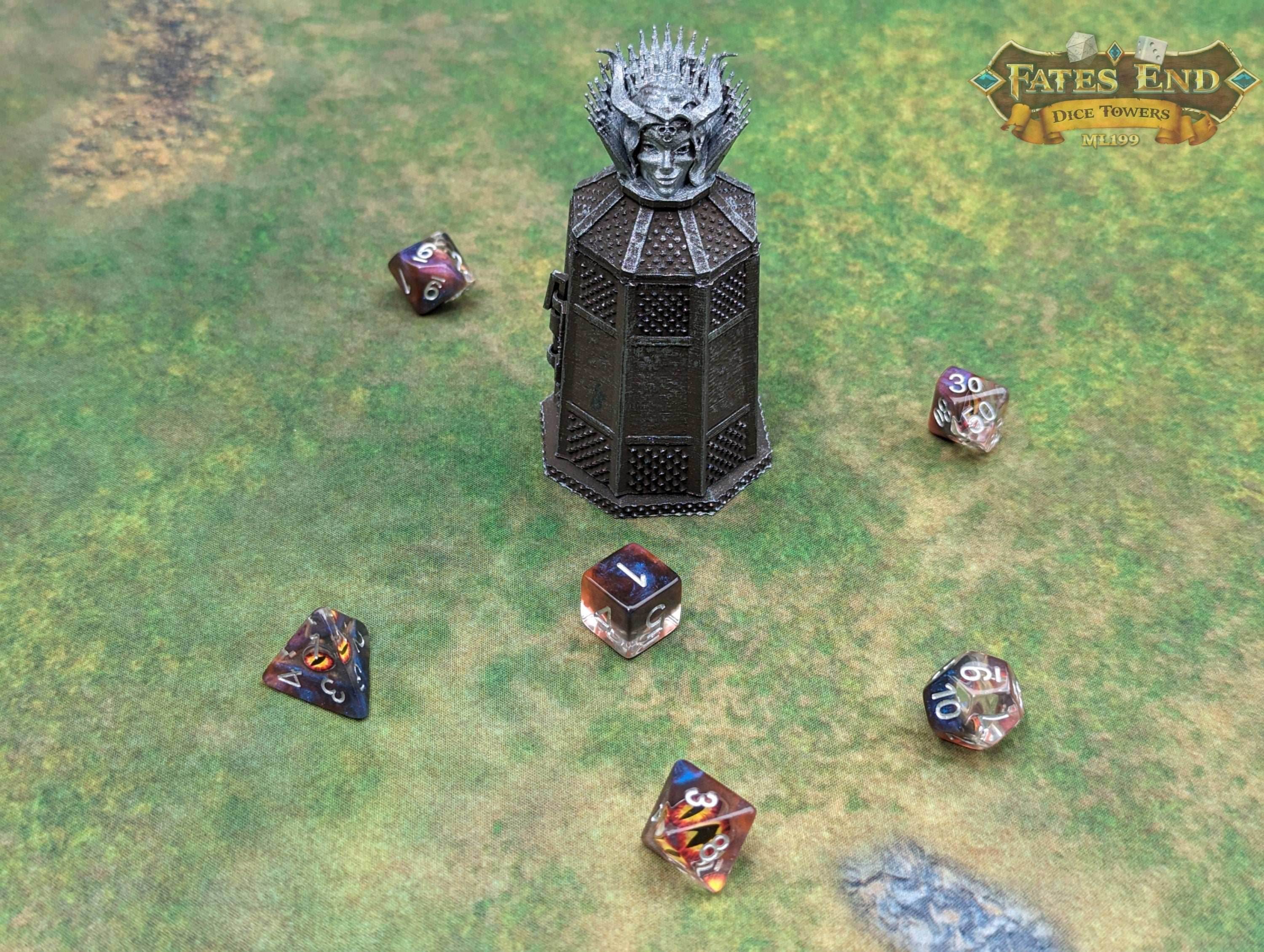 Iron Maiden 3D Printed Dice Jail | RPG Dice Vault | D20 Storage Box | Player Gift - Show those dice the meaning of pain! - Black / Yes- Include Random Dice Set