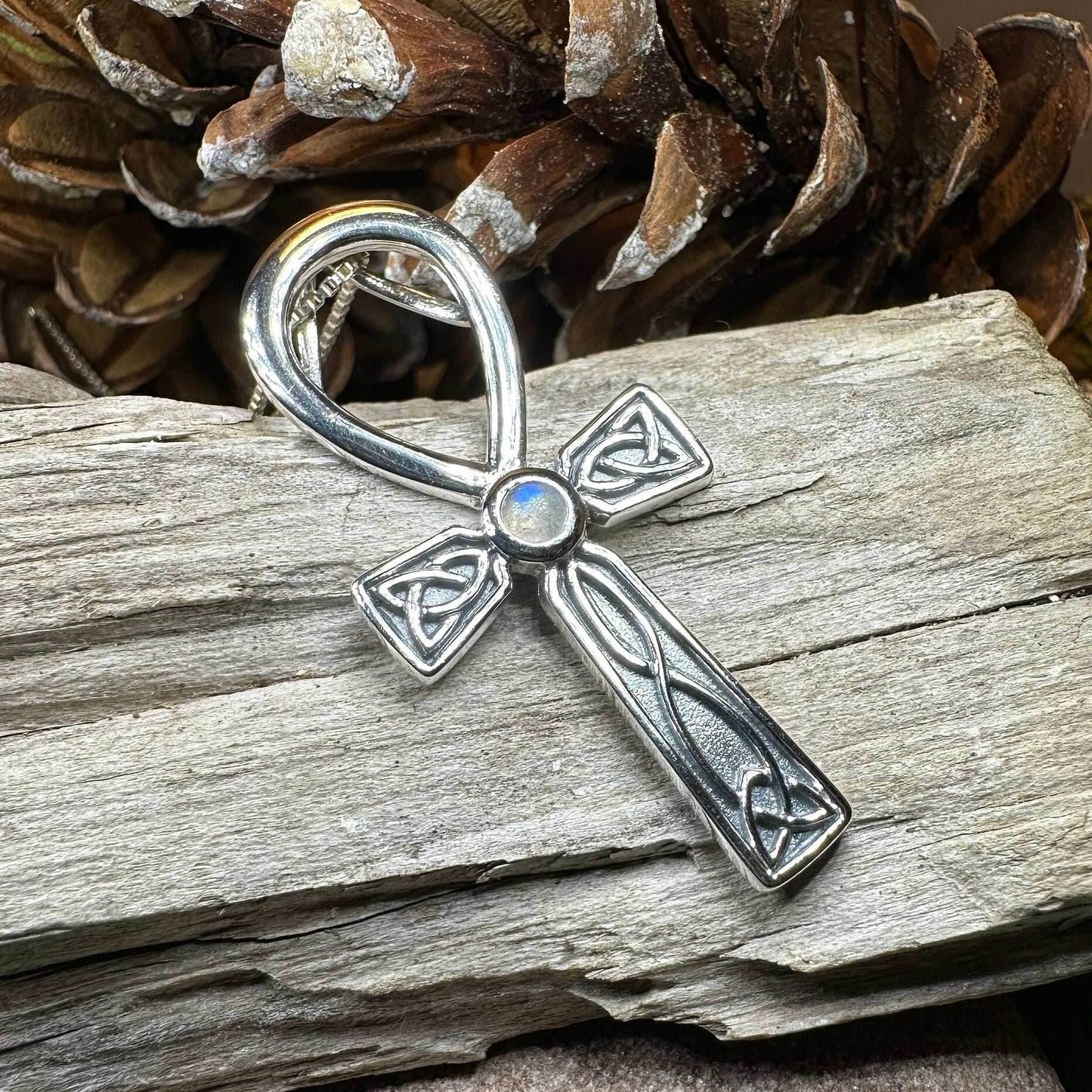 Celtic Ahnk Moonstone Necklace - 18