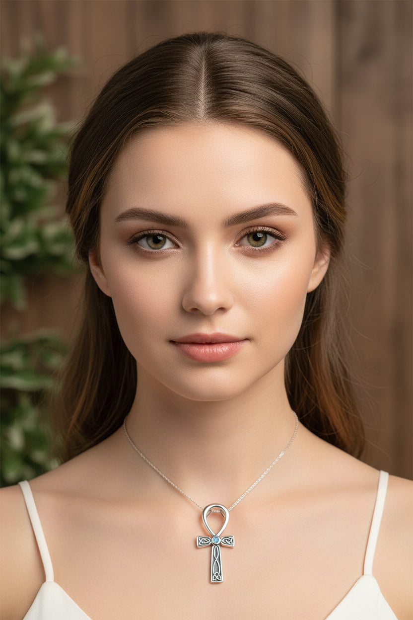 Celtic Ahnk Moonstone Necklace