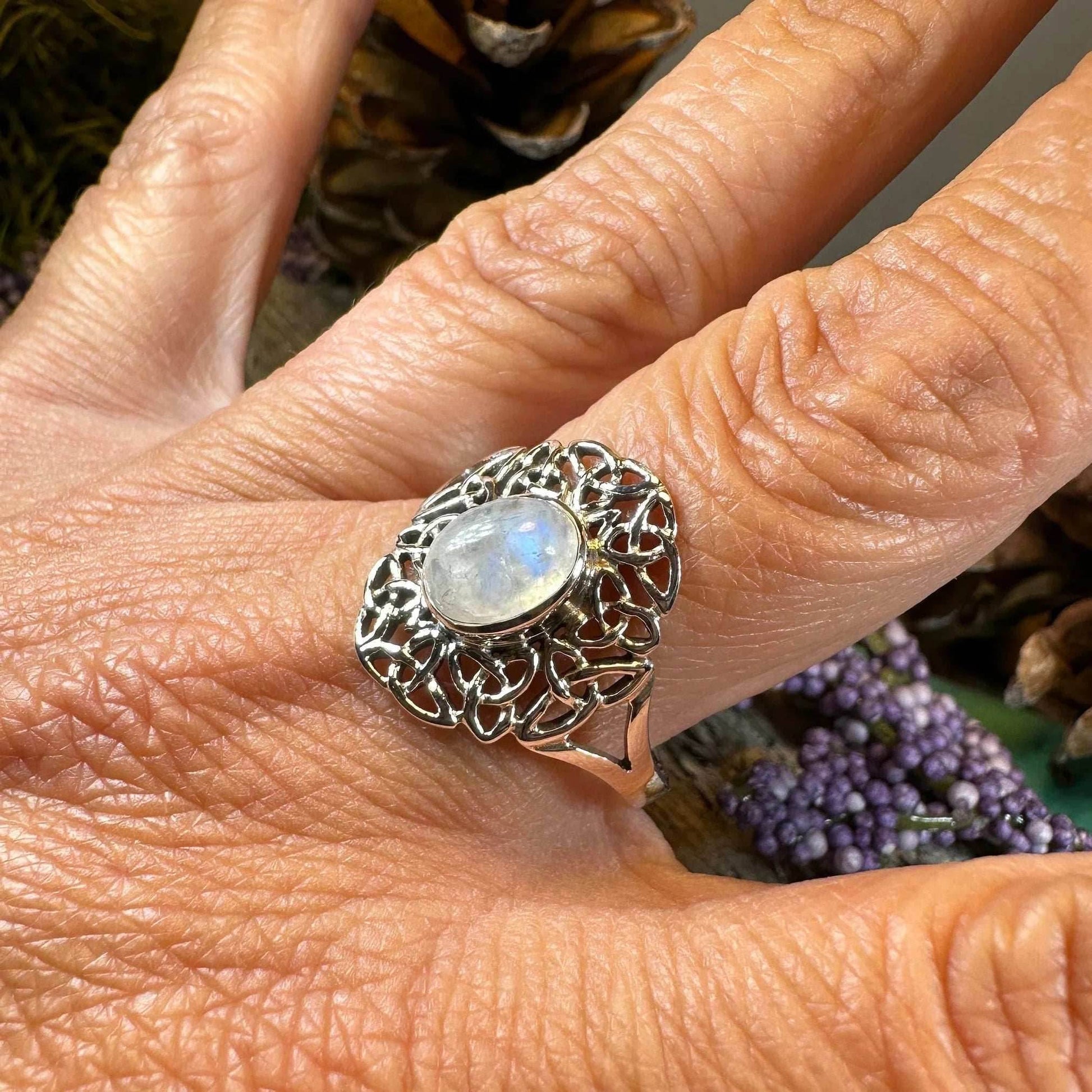 Celtic Starglow Moonstone Ring - 5