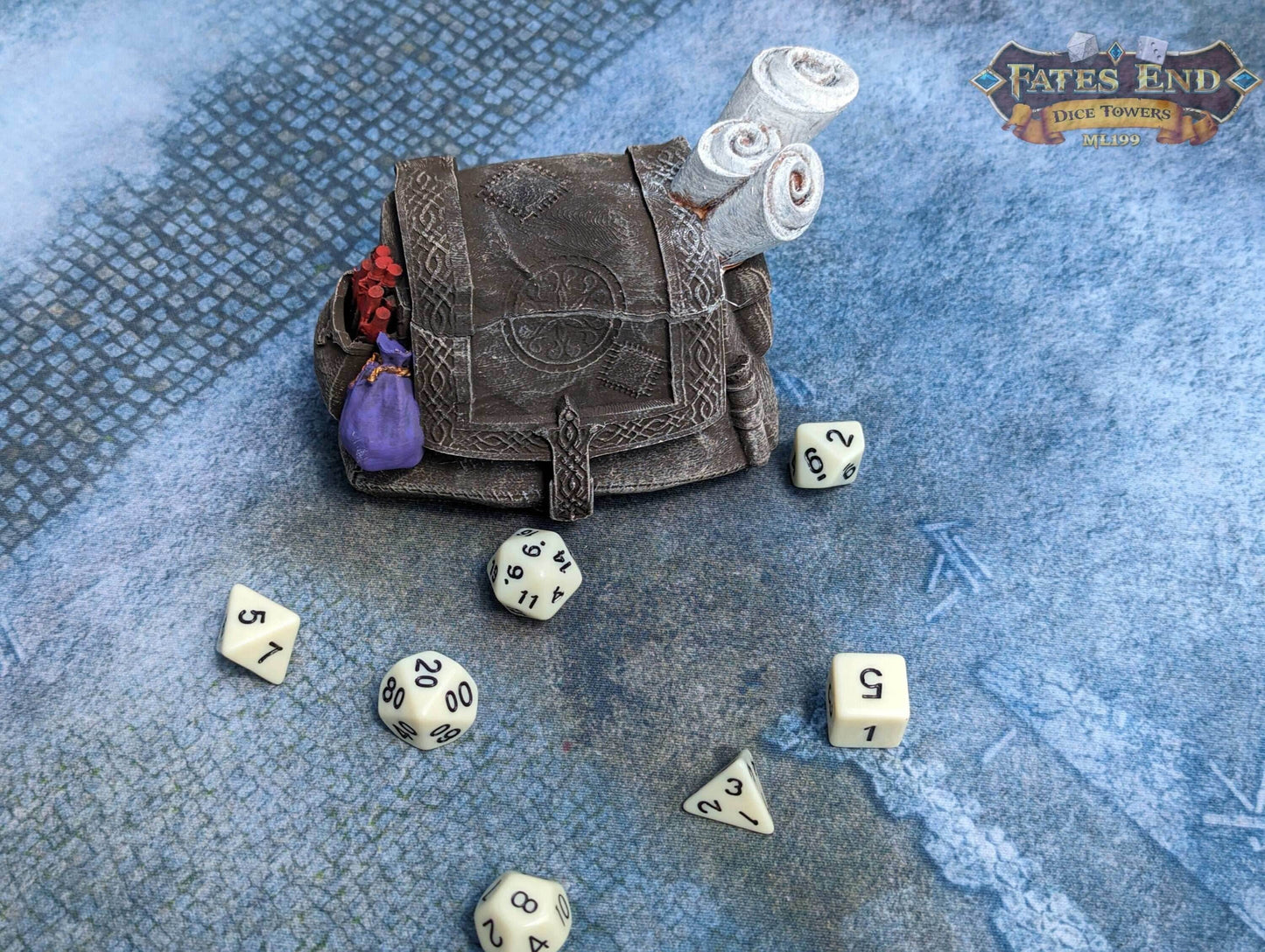 Rogue Pack 3D Printed Dice Jail | RPG Dice Vault | D20 Box | Player Gift - Fate's End Collection - Keep your mischievous dice in check! - Black / Yes- Include Random Dice Set