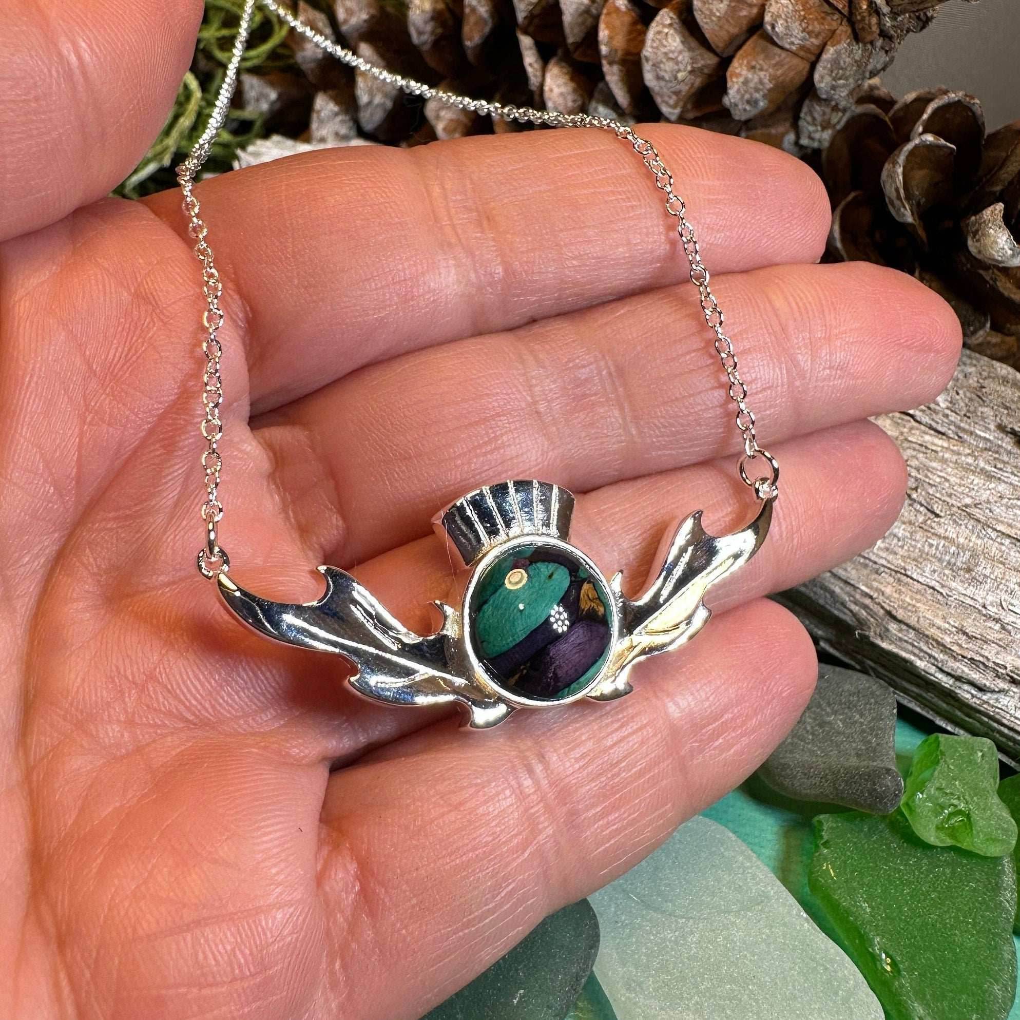 Heathergems Thistle Necklace - Green Multi