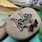 Torrina Trinity Knot Earrings - Garnet