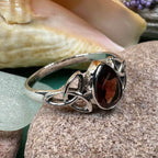 Eydís Celtic Knot Ring - 6 / Garnet