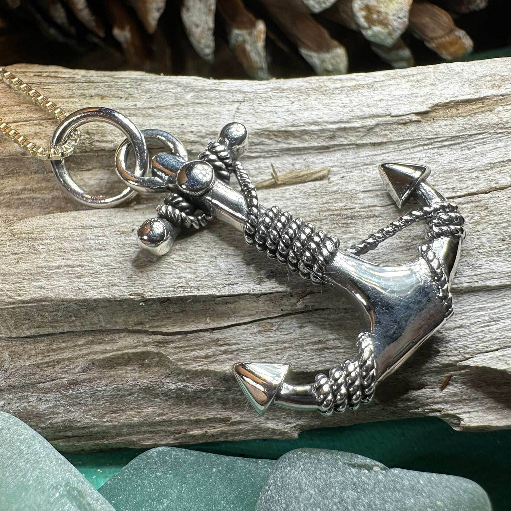 Deep Blue Sea Anchor Necklace - 18
