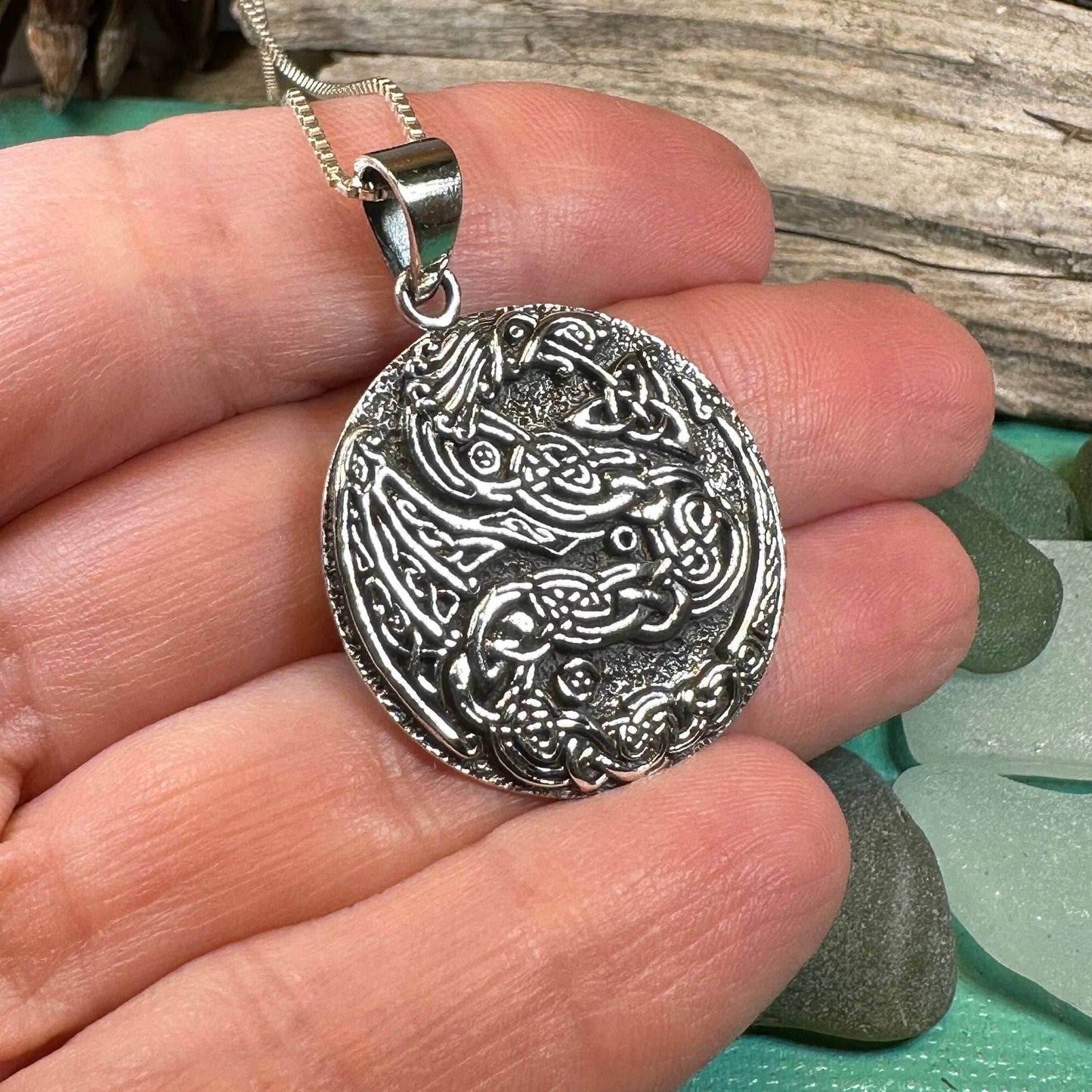 Skoll Celtic Dragon Necklace - 18
