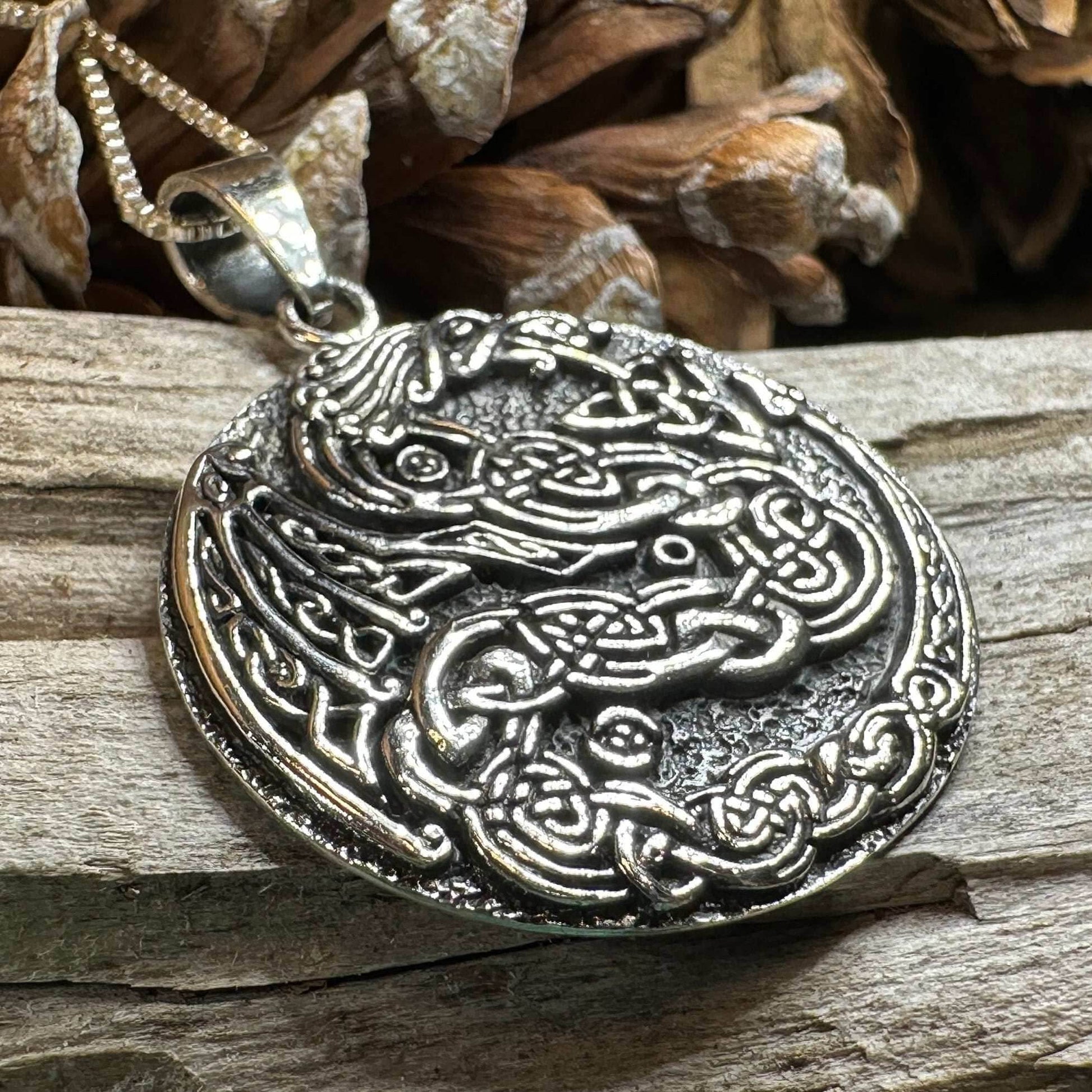 Skoll Celtic Dragon Necklace - 18