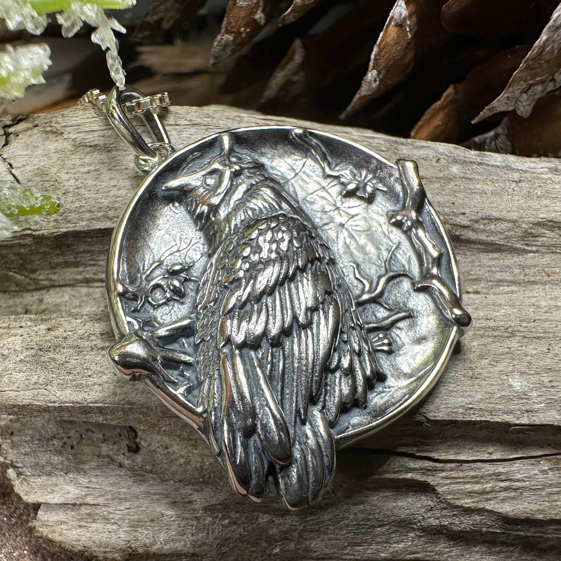 Night Watcher Owl Moon Necklace - 18