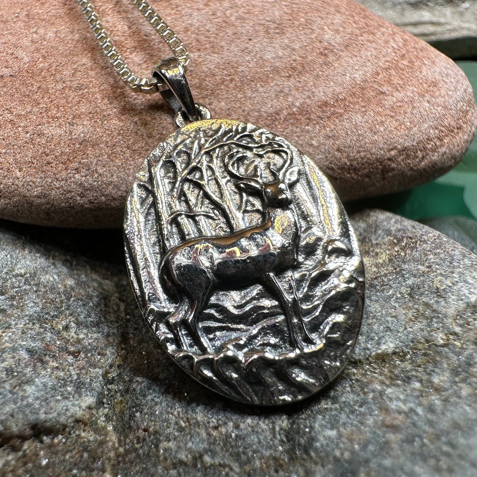 Forest Deep  Stag Necklace