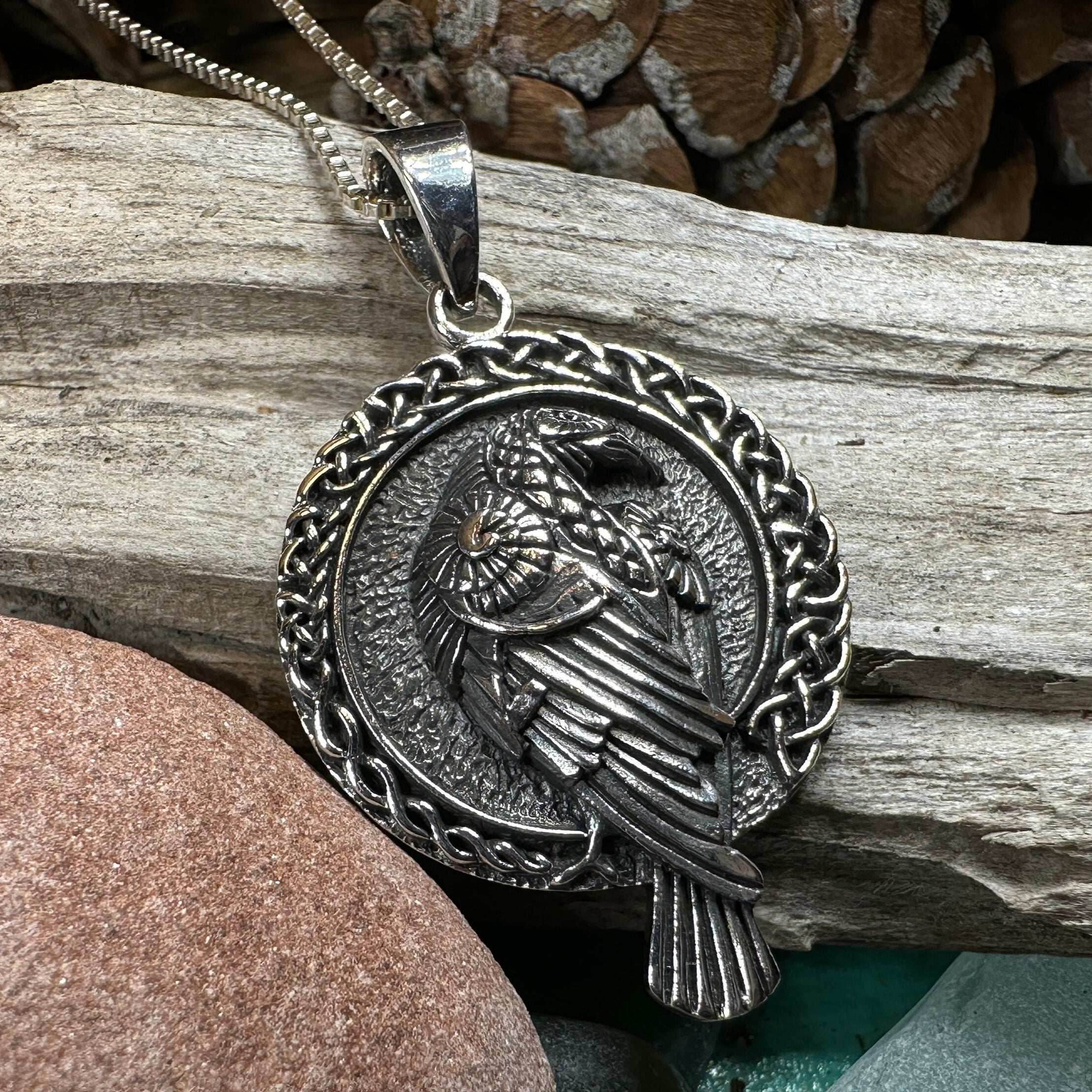 Endre Celtic Raven Necklace - 18