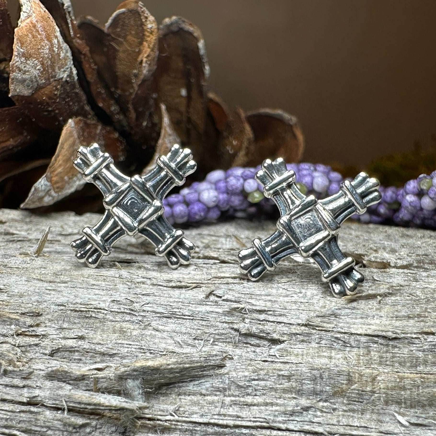 Springtide Saint Brigid's Cross Earrings - 